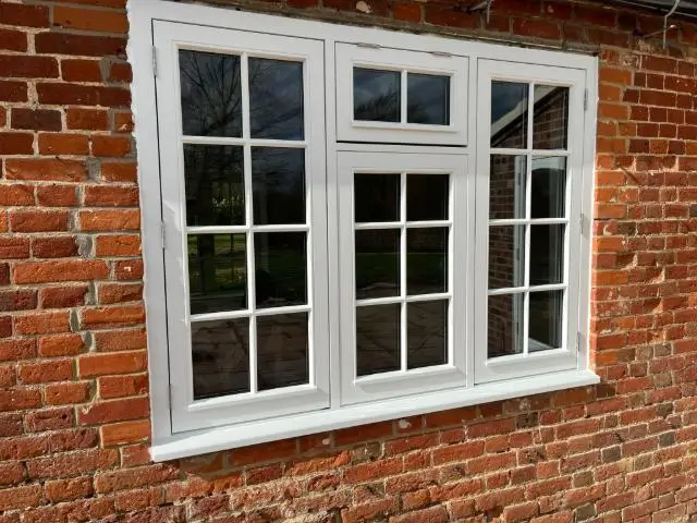 Multi-pane timber window with glazing bars